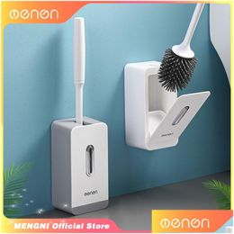 Toilet Brushes & Holders Mengni-Toilet Brush Sile Head Cleaning For Bathroom Household Tool Accessories Sets Drop Delivery Home Garden Dhr10