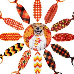 Dog Apparel 50PCS Autumn Thanksgiving Pet Necktie Adjustable Bow Neckties Pattern Puppy Festival Grooming Supplies