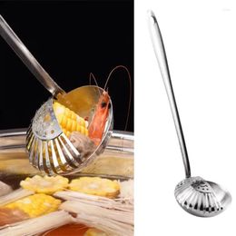 Spoons 2 In 1 Soup Spoon Long Handle Home Ladle Strainer Stainless Steel Cooking Colander Kitchen Porridge Scoop Tableware Tools
