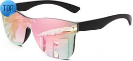 FEISEDY Fashion Frameless Mirror Integrated Lens Sunglasses Reflective Sunglasses B4114