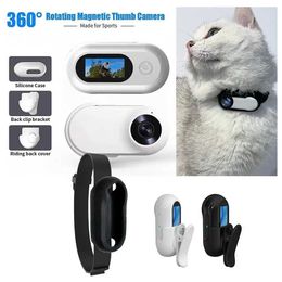 Sports Action Video Cameras Cat collar camera for pet cameras and monitors equipped with 170 wideangle lenses mini portable stable motion body camera with video J240