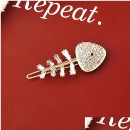 Hair Clips Barrettes Simated Crystal Cute Fish Women Clip Hairgrips Metal Lovely Accessories Girls Jewellery Fashion Drop Delivery Hairj Ot01Z
