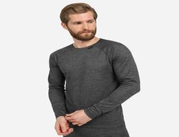 2021 Mens Merino Wool Base Layer Men039s Midweight Top 240G Merino Wool Baselayer 2 Layer LS Warm Thermal Wicking Shirt H8213713