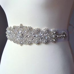 Ivory Colour Handmade Beaded Crystal Wedding Bridal Sash New 2019 Luxurious Satin Wedding Belts Hot Selling Wedding Sashes 2266