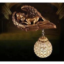 Wall Lamps OUFULA Contemporary Little Angel Lamp Personalized And Creative Living Room Bedroom Hallway Aisle Decoration Light