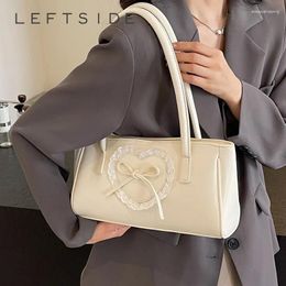 Shoulder Bags Bow For Women 2024 Spring Y2k Female Trend Fashion Underarm Bag Lady Sweet Handbags And Purses Design Small White