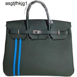 Tote Bags 40cm Handbags Designer Bag Handmade Custom Spliced Platinum Togo Leather Swift Customised Mens Genuine Handbag Rj DSZP