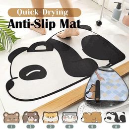 Bath Mats Multi-Purpose Anti-Slip Indoor/Outdoor Rubber Mat Bathroom Rugs Animal Shape Fast-Drying Water-Absorbent Stone