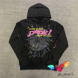 SP5ider Hoodie 1 1 Felpa con cappuccio da uomo 2022 Red Web con cappuccio sp5ider uomini uomini particelle particelle stampa di schiuma di qualità con cappuccio hip hop giovane thug 555555 felpe 737