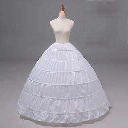 Petticoats White 6 Hoops Petticoat Ball Gown Wedding Dress Underskirt Crinoline Skirt Waist adjustable 1 Layer Dress Underwear Petticoat