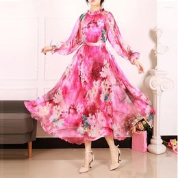 Ethnic Clothing 2024 Fresh Flowers Print Fashion Hijab Dresses Abayas Dubai Islamic Kaftan Turkey Robe Muslim Maxi For Women