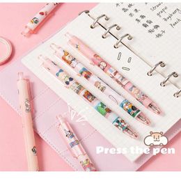 6Pcs/set Plastic Cartoon Neutral Pen School Supplies Colourful Creative Ins Style 0.5mm Simple Cute