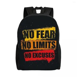 Backpack No Fear Limits Excuses Laptop Women Men Casual Bookbag For College School Student Bag