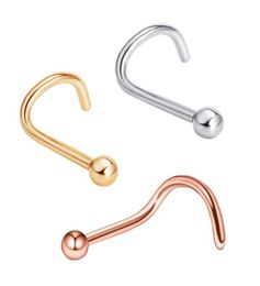 20G Stainless Steel Stud Nose Ring Ball Screw Nose Body Piercing for Womens Mens Piercing Nose Pin4212397