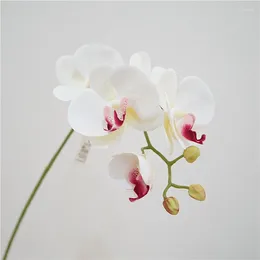 Decorative Flowers 5Pcs Hand-feel 6Heads Phalaenopsis Orchid Latex Artificial Home Desktop Decor Wedding Party Flower Arrangement Ornaments