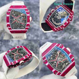 RM Racing Wrist Watch Rm67-02 Catal Ntpt Carbon Fiber Material Hollow Automatic Mechanical Mens Watch