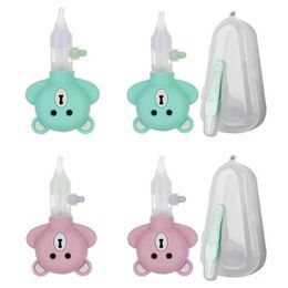 Nasal Aspirators# Childrens vacuum suction and sniffing device cartoon bear silicone baby safety nasal cleaner newborn nasal inhaler d240516