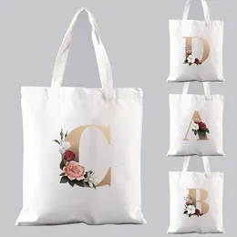 Shopping Bags Bag Eco-friendly Shoulder 26 Letter Printing Polyester Reusable Large Capacity Student Lady Handbag