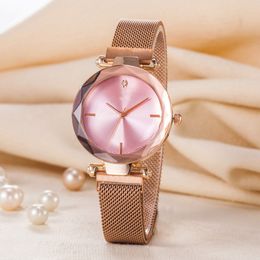 Popular Fashion Brand Women Girl Rose gold color Metal steel band Magnetic buckle style quartz wrist watch Di 03 329F