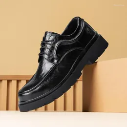 Dress Shoes Elegant Men's Formal Wear Comfortable Luxury Leather Wedding Lace-up Breathable