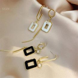 Hoop Earrings Fashion Not Easy To Oxidize Black/white Stud Jewelry Accessories Temperament High Quality Material