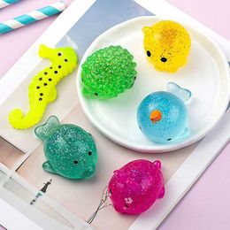 Decompression Toy Gold Dust Sponge Squeezing Mochi Fidget Toy Kawaii Animal Pressure Ball Cute and Fun Soft Sensor Anti Pressure Squeezing Toy WX