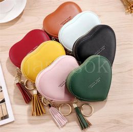 Wholesale Heart Shape Purse Coin Pouch Custom Logo Cute Mini Key Chain Purse df140 ZZ