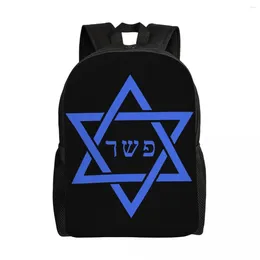 Backpack Blue Star Of David For Women Men College School Student Bookbag Fits 15 Inch Laptop Flag Israel Bags