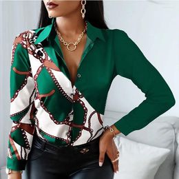 Women's Blouses 2024 Spring Office Women Leopard Print Shirt Striped Lapel Tops Fashion Long Sleeve Blouse Casual Female Clothes