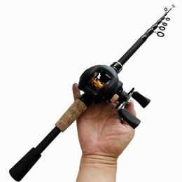 Boat Fishing Rods Fishing rod and reel combination set telescopic bait rod rotating cast short arm rod 1.5m-2.4m bait reel maximum drag 8kgL2405