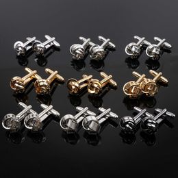 Cuff Links Classic gold and silver mens cufflinks high-quality twisted copper cufflinks mens suit shirts daily wear accessories