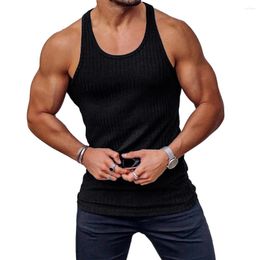 Men's Tank Tops Stylish Fashion Comfy Top Regular Sleeveless Slight Stretch Solid Colour Summer Men Polyester