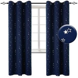 Window Treatments# Blackout Kids Curtains for Bedroom Thermal Insulated Silver Twinkle Star Curtains for Boys Window Treatment Drapes for Nursery Y240517