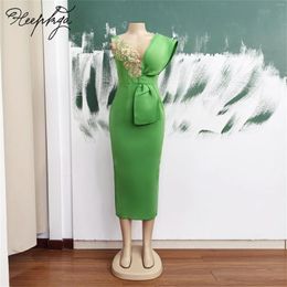 Party Dresses Plus Size Green Long African Evening Dress Gold Appliques Straight Length Elastic Spandex Formal Gowns For Wedding