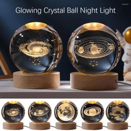Decorative Figurines 8cm Universe Crystal Ball Christmas Tree The Christmasled Birthday Gift With Decor Clausfootball Light Santa H T5i3