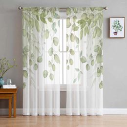 Curtain Countryside Plant Flowers Watercolors Tulle Curtains For Living Room Bedroom Children Decor Sheer