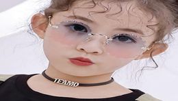 Retro Sunglasses Children round wavy flowers Frameless Sun Glasses For GirlBoy Brand Designer Eyewear UV4001925782