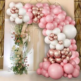 Party Decoration Metallic Rose Gold Balloon Garland Bachelorette Latex Pink Wedding Birthday Girls