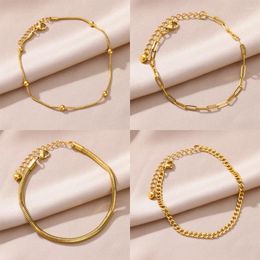 Anklets Gold Color For Women Summer Accessories Mujer Stainless Steel Pearl Anklet Bracelet Leg Chain Jewelry Freeshiping Items