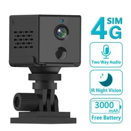 Sports Action Video Cameras 5MP 4G SIM card mini camera with built-in 3000mAh battery PIR body detection WiFi security monitoring camera video recorder J240514