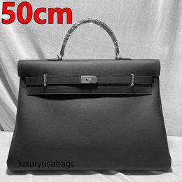 50cm Tote Bag Large Handbags Customised Big Real Leather One Pair of Capacity Travel Mens Handbag Rj