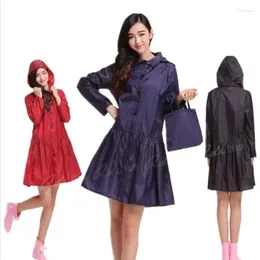 Raincoats Outdoor Dress Raincoat Rainwear Piece Women Ladies Personality One Waterproof Adult Poncho Fashion Style