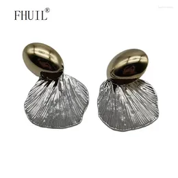 Dangle Earrings Silver Plated Big For Women Korean Fashion Statement Metal Wedding Trend Female Jewellery Gift 2024