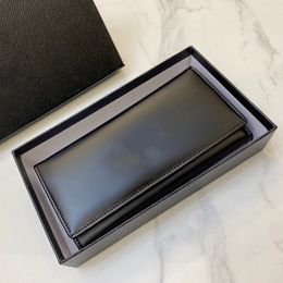 Unisex Designer Black Long Purses Wallets Men Women Rectangular Mini Purse Wallet Triangle Cowhide Card Holders Pink Clutch Bags Change 252w