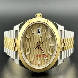 BP Factory Maker Datejust 41 18k Yellow Gold & Steel Watch Fluted MOTIF DIAL Jubilee Sapphire Automatic Waterproof Fashion Men's W 282t