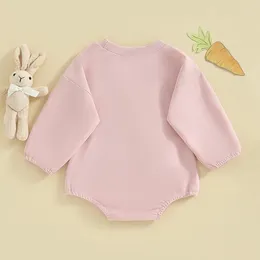 Rompers Mesalynch Infant Baby Girls Boys My First Easter Clothes Long Sleeve Print Pullover Crewneck Oversized Bodysuit