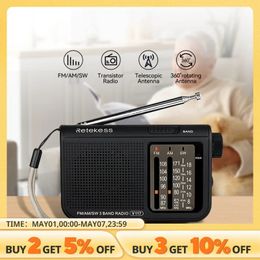 Retekess V117 Analogue AM FM Radios ABS Material Shortwave Radio with Telescopic Antenna Large Knobs Ideal for Indoor and Senior 240506