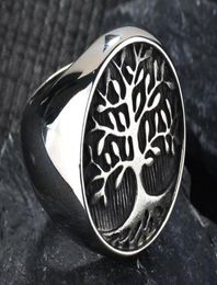 The tree of life ring stainless steel jewelry titanium European pop punk ring1839812