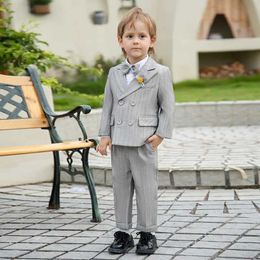 Suits Kids Beaufitul Photograph Suit Children Formal Wedding Party Performance Dance Tuxedo Wear Boys Luxurious Piano Birthday Dress Y240516