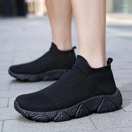 Casual Shoes Men's 2024 Slip On Vulcanize Autumn Solid Net Grid Breathable Platform Mid Heel Sport Men